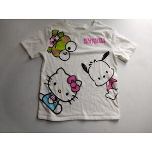 Sanrio Hello Kitty and Friends Kids White Graphic T-Shirt Keroppi Pochacco M 8